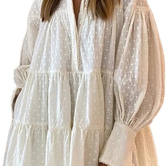 TIPTUPU Women's Bohemian Floral Print Button Down Long Lantern Sleeve Sz M - Picture 5 of 16